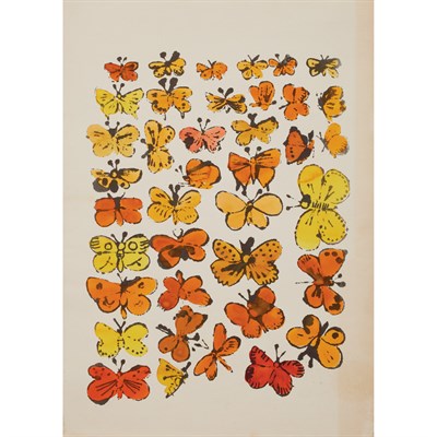 Lot 192 - Andy Warhol BUTTERFLIES Hand-colored offset...