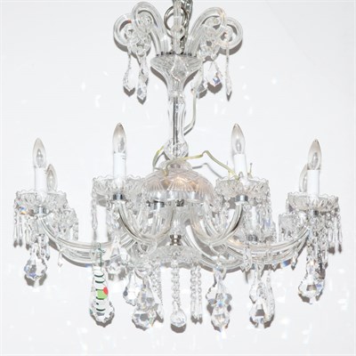 Lot 343 - Austrian Glass Eight-Light Chandelier Height...