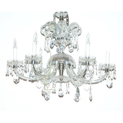 Lot 342 - Austrian Glass Six-Light Chandelier Height 22...