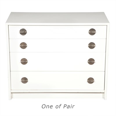 Lot 252 - Pair of White Painted Bedside Chests Height 29...