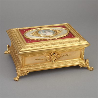 Lot 434 - Empire Style Gilt-Bronze Jewelry Casket Late...