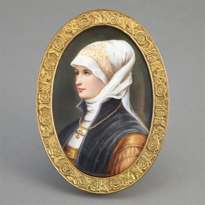 Lot 156 - Continental Painted Porcelain Plaque of a...