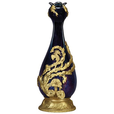 Lot 574 - Sevres Style Gilt-Bronze Mounted Ceramic Vase...