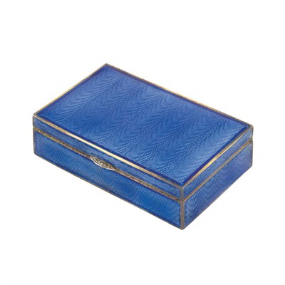 Lot 321 - Silver Gilt and Blue Guilloche Enamel Pill Box, Carl Faberge, Workmaster Henrik Wigstrom