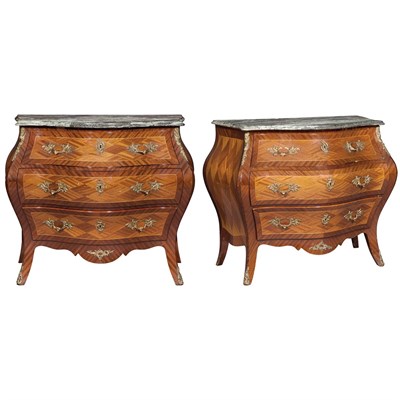 Lot 734 - Pair of Louis XV Style Metal Mounted Mahogany...
