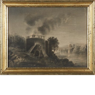 Lot 430 - Two American Sandpaper Paintings 19th Century...