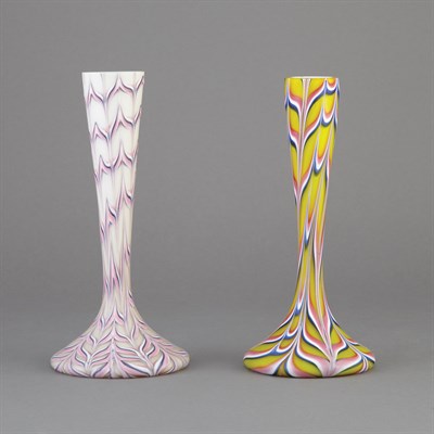 Lot 661 - Two Venetian Glass Bud Vases Fratelli Toso...