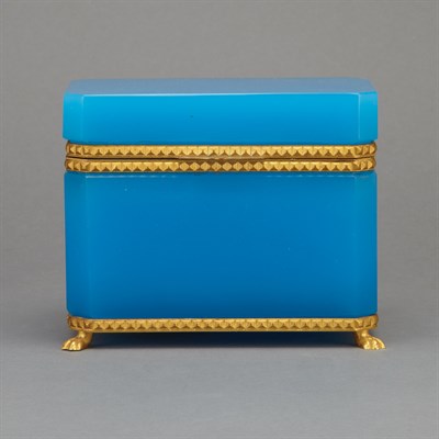 Lot 564 - Empire Style Gilt-Bronze Mounted Blue Opaline...