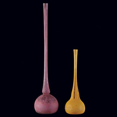 Lot 664 - Two Daum Glass Stick Neck Vases Comprising one...