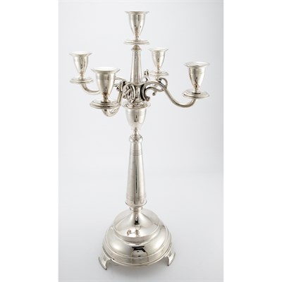 Lot 345 - Austrian Silver Five-Light Candelabrum Early...