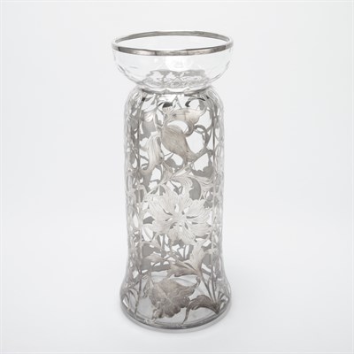 Lot 312 - American Silver Overlaid Glass Vase Early 20th...