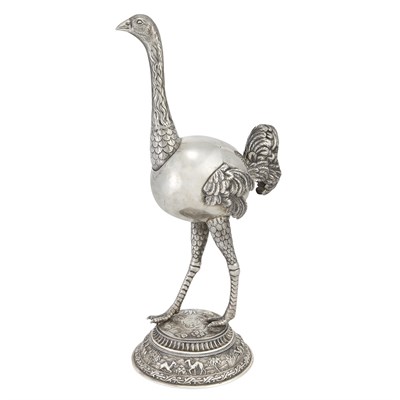 Lot 327 - German Silver Figure of an Ostrich Late...