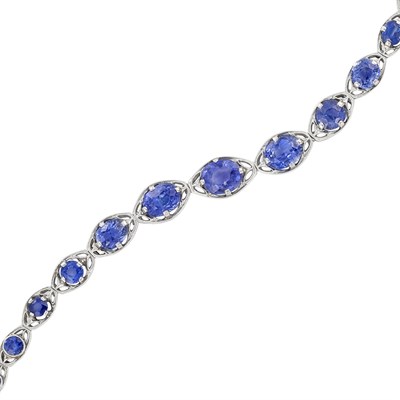 Lot 427 - Platinum and Sapphire Bracelet