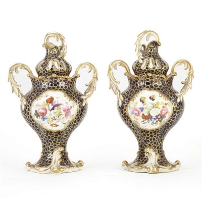 Lot 633 - Pair of English Porcelain Potpourri Vases 19th...