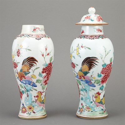 Lot 185 - Pair of Chinese Export Famille Rose Porcelain...