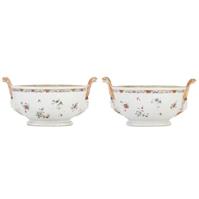 Lot 273 - Pair of Chinese Export Famille Rose Porcelain...