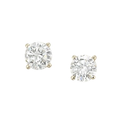 Lot 127 - Pair of White Gold and Diamond Stud Earrings
