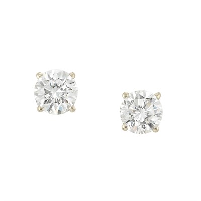 Lot 179 - Pair of White Gold and Diamond Stud Earrings