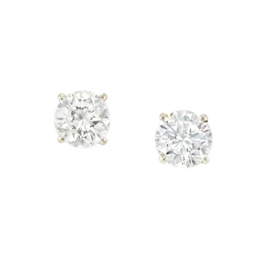 Lot 347 - Pair of White Gold and Diamond Stud Earrings