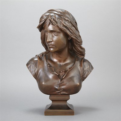 Lot 452 - French Bronze Bust of a Woman Cast by F....