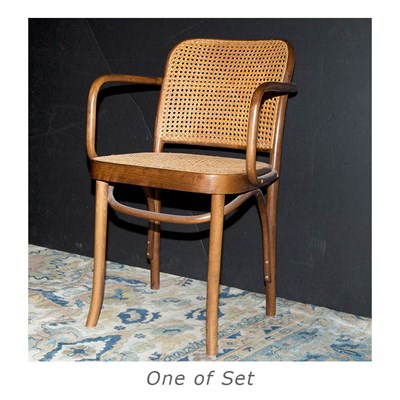 Lot 105 - Set of Four Bentwood and Caned Armchairs