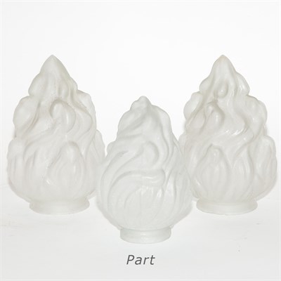 Lot 115 - Group of Fifteen Frosted Glass Flame-Form...