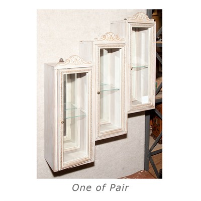 Lot 135 - Pair of Painted Wood Hanging Vitrines Height...