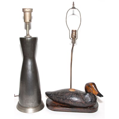 Lot 142 - Mid Century Modern Patinated-Metal Lamp Height...