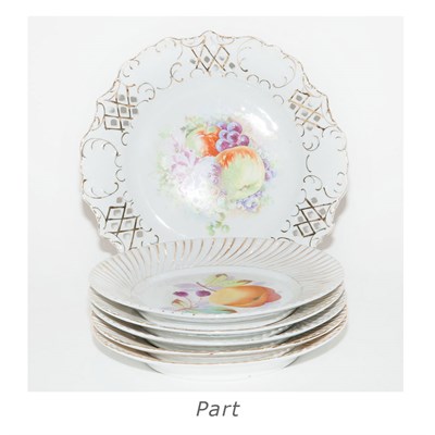 Lot 143 - Group of Porcelain Fruit Plates Approximately...