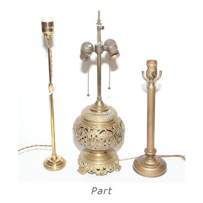 Lot 163 - Group of Six Metal Lamps Height of tallest 20...