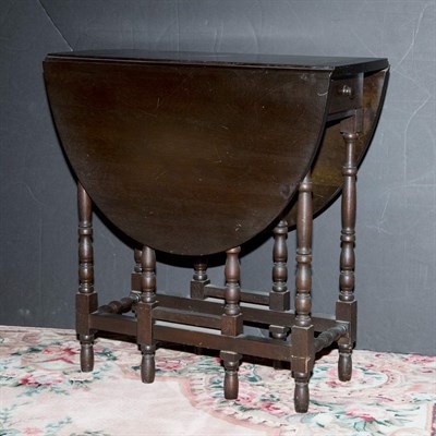 Lot 190 - English Style Black Painted Wood Gate-Leg...