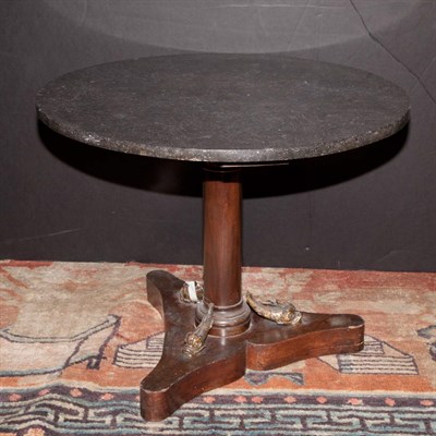 Lot 218 - French Style Marble Top Mahogany Center Table...