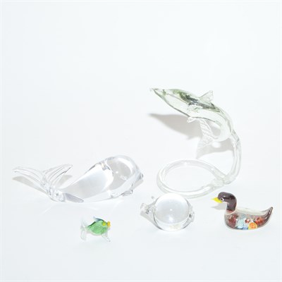 Lot 221 - Group of Glass Figures of Animals...