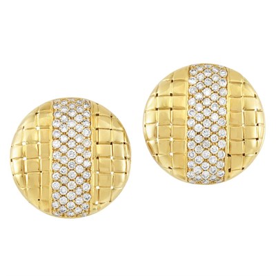 Lot 257 - Pair of Gold and Diamond Earclips