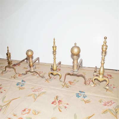 Lot 228 - Five Pairs of Andirons Height of tallest 21...