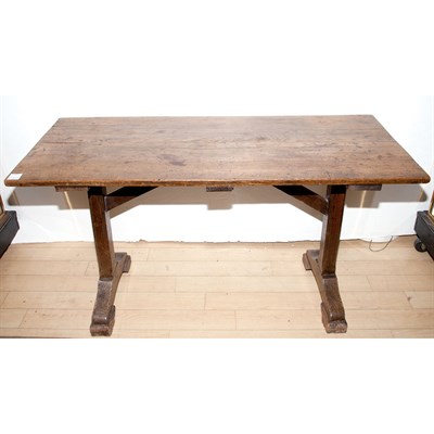 Lot 229 - Provincial Oak Trestle Table Height 29 1/2...