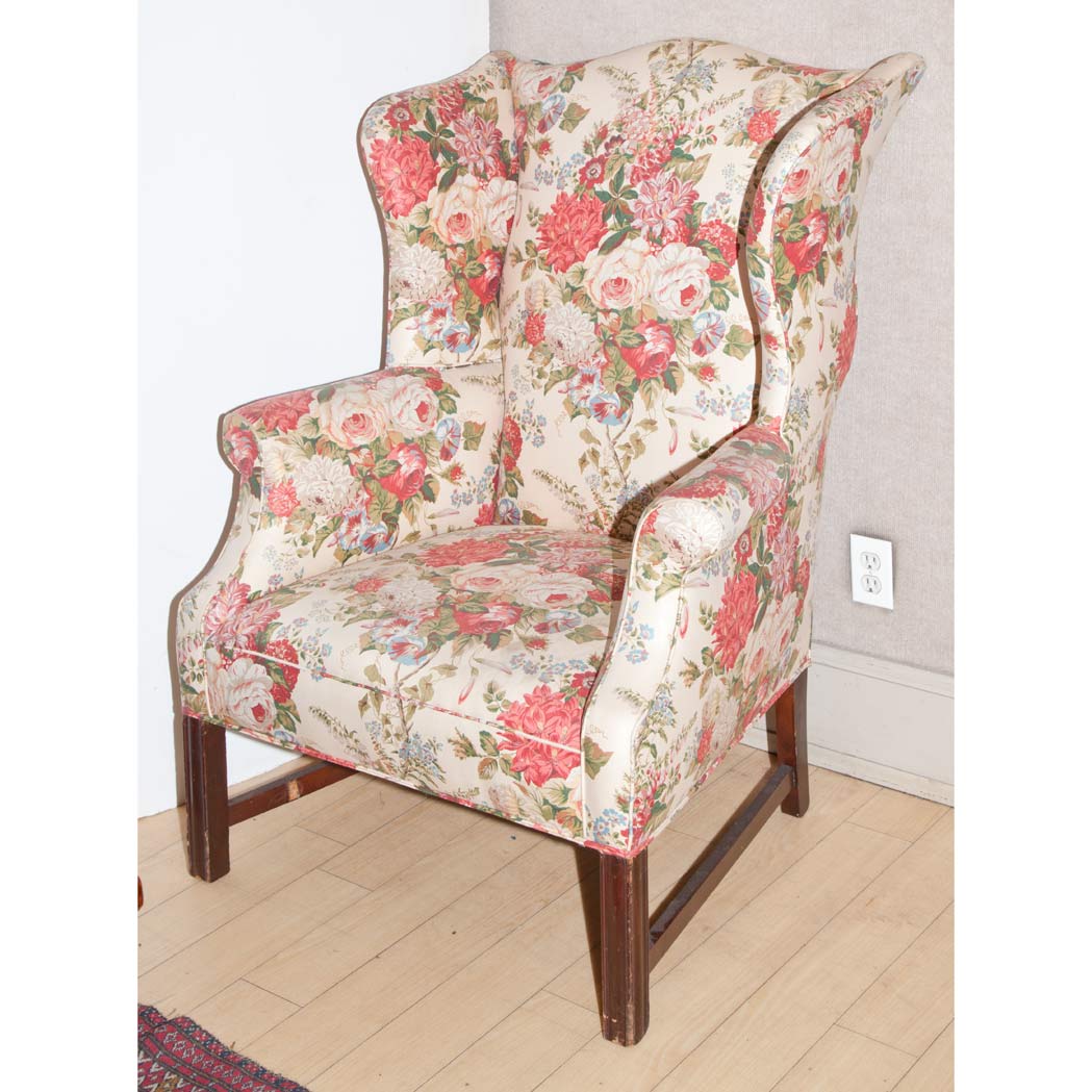 Lot 237 - Two Georgian Style Mahogany Wing Chairs