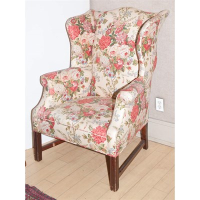 Lot 237 - Two Georgian Style Mahogany Wing Chairs