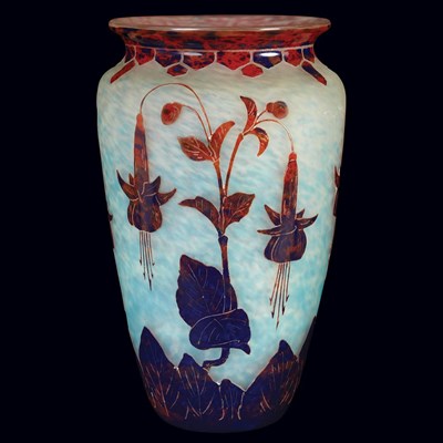 Lot 662 - Le Verre Francais Acid Etched Cameo Glass Vase...
