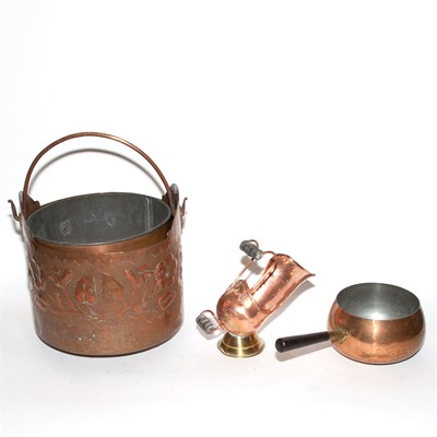 Lot 296 - Group of Nine Copper Articles Including pots,...