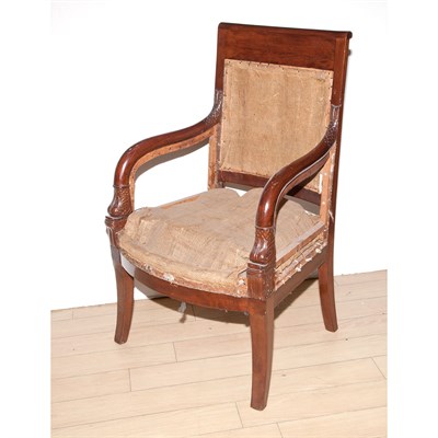 Lot 308 - Two Empire Style Mahogany Armchairs