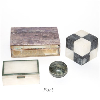 Lot 315 - Group of Hardstone Boxes and Dishes...