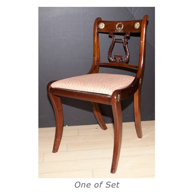 Lot 321 - Set of Three Empire Style Mahogany Dining Chairs