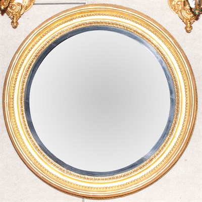 Lot 332 - Regency Style Giltwood Convex Mirror Diameter...
