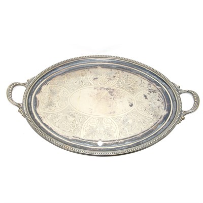 Lot 343 - Group of Seven Silver Plated Trays Length of...