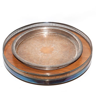 Lot 344 - Group of Four Silver Plated Galleried Trays...