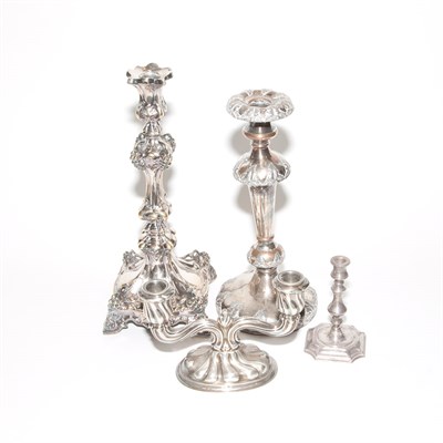 Lot 346 - Group of Thirteen Silver Plated Candlesticks...