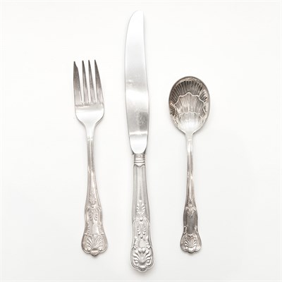 Lot 350 - Group of Silver Plated Flatware and Serving...