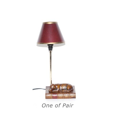Lot 323 - Pair of Dog-Form Lamps Height overall 15 1/2...
