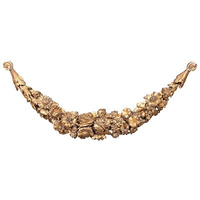 Lot 401 - English Carved Giltwood Floral Swag 19th...
